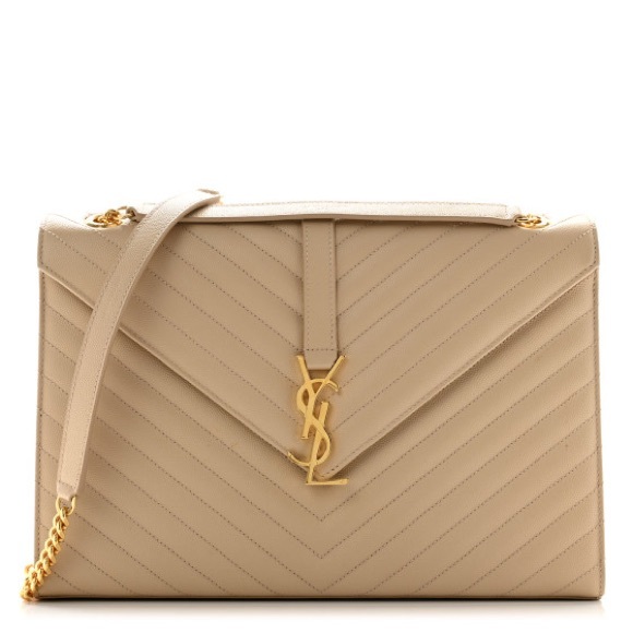 Saint Laurent Beige Leather Bag - Picture 1 of 13